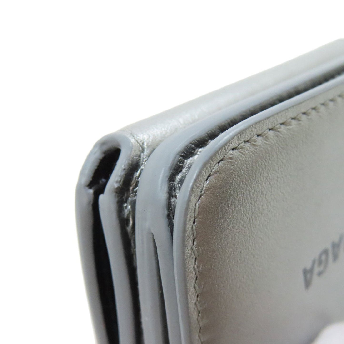 Balenciaga Silver Leather Wallet (Tri-Fold) (Pre-Owned)