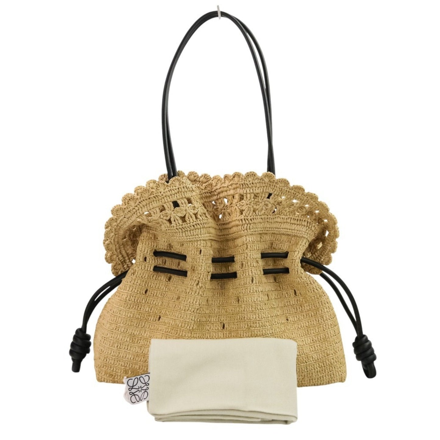 Loewe Black Raffia Shoulder Bag Tote Bag (Pre-Owned)