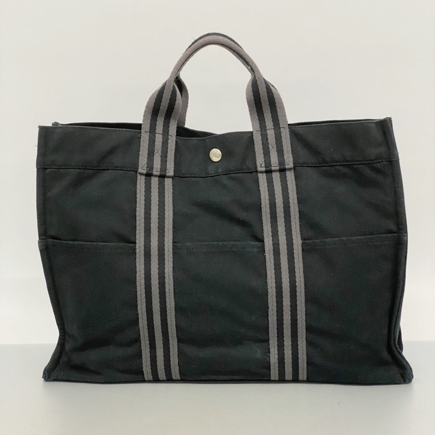 Hermes Black Canvas Tote Bag (Pre-Owned)