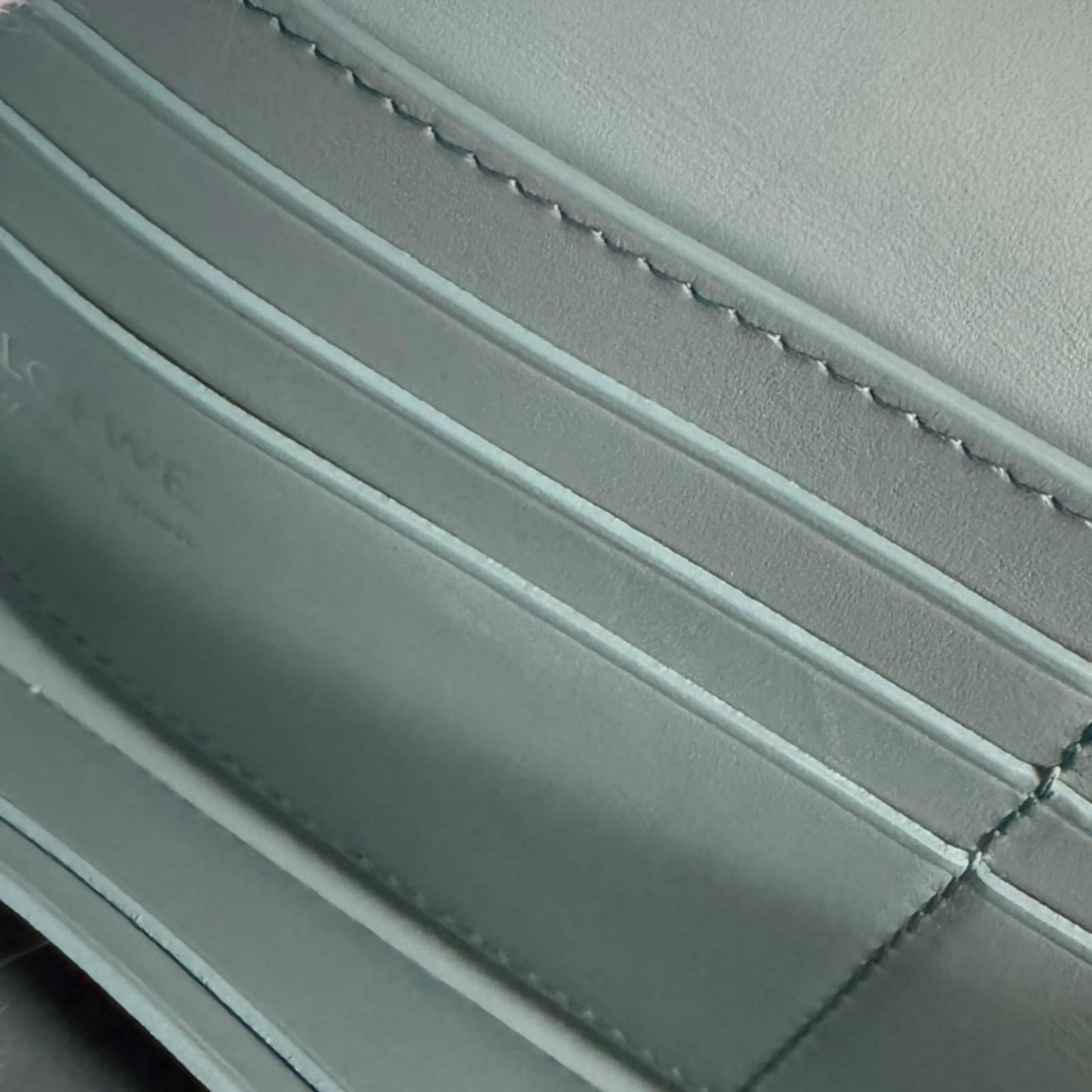 Loewe Blue Green Leather Long Wallet (Tri-Fold) (Pre-Owned)