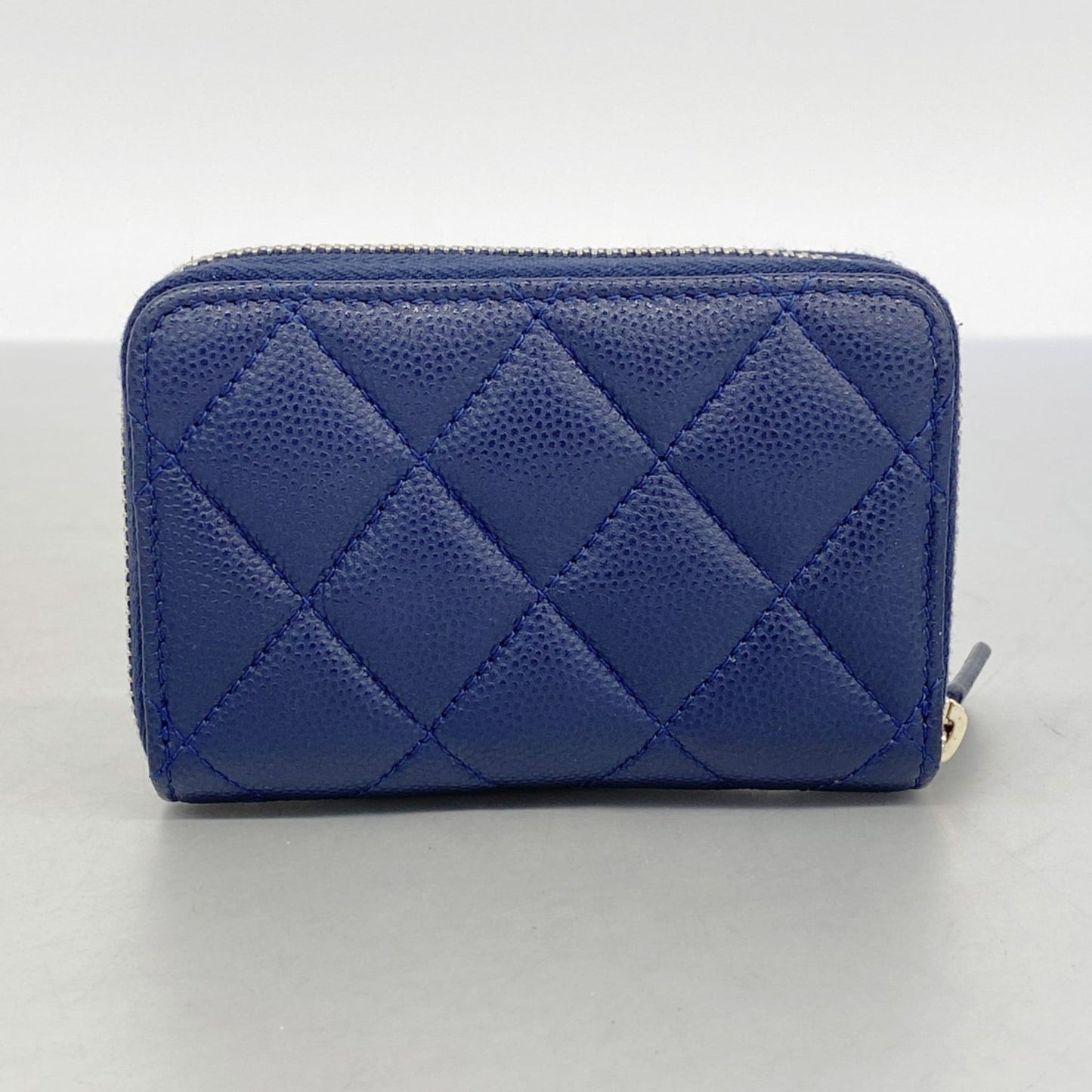 Chanel Navy Grained Calfskin Coin Purse/Coin Case (Pre-Owned)