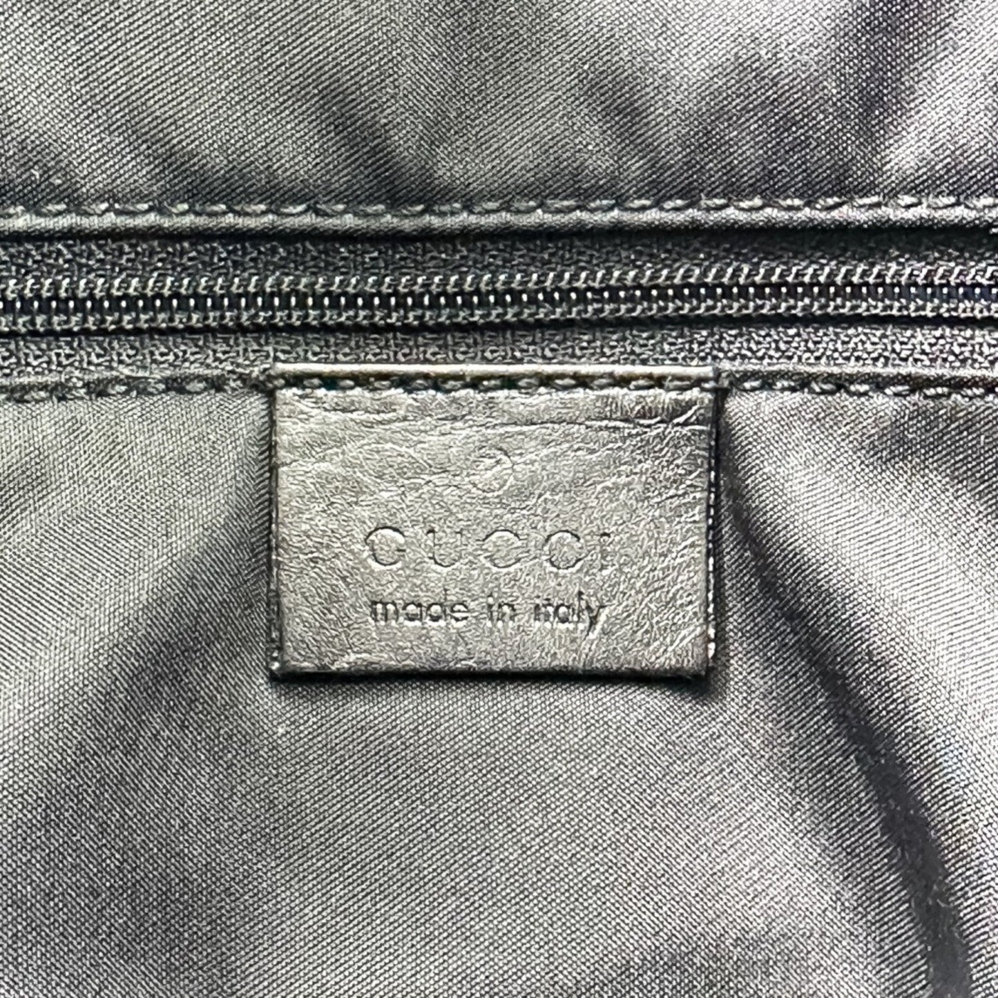 Gucci Black Leather Gg Canvas Handbag Shoulder Bag (Pre-Owned)