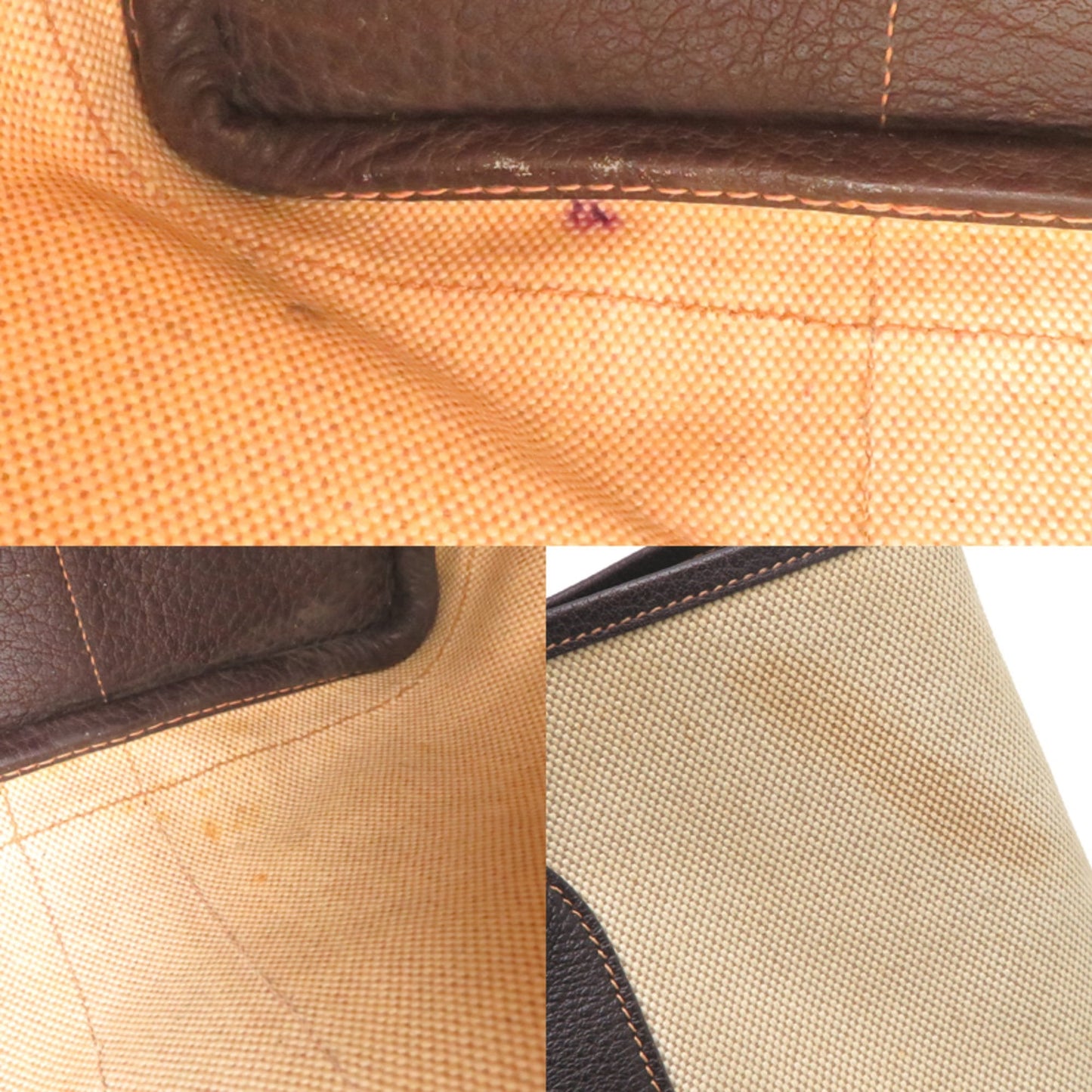 Hermes Brown White Leather Tote Bag (Pre-Owned)