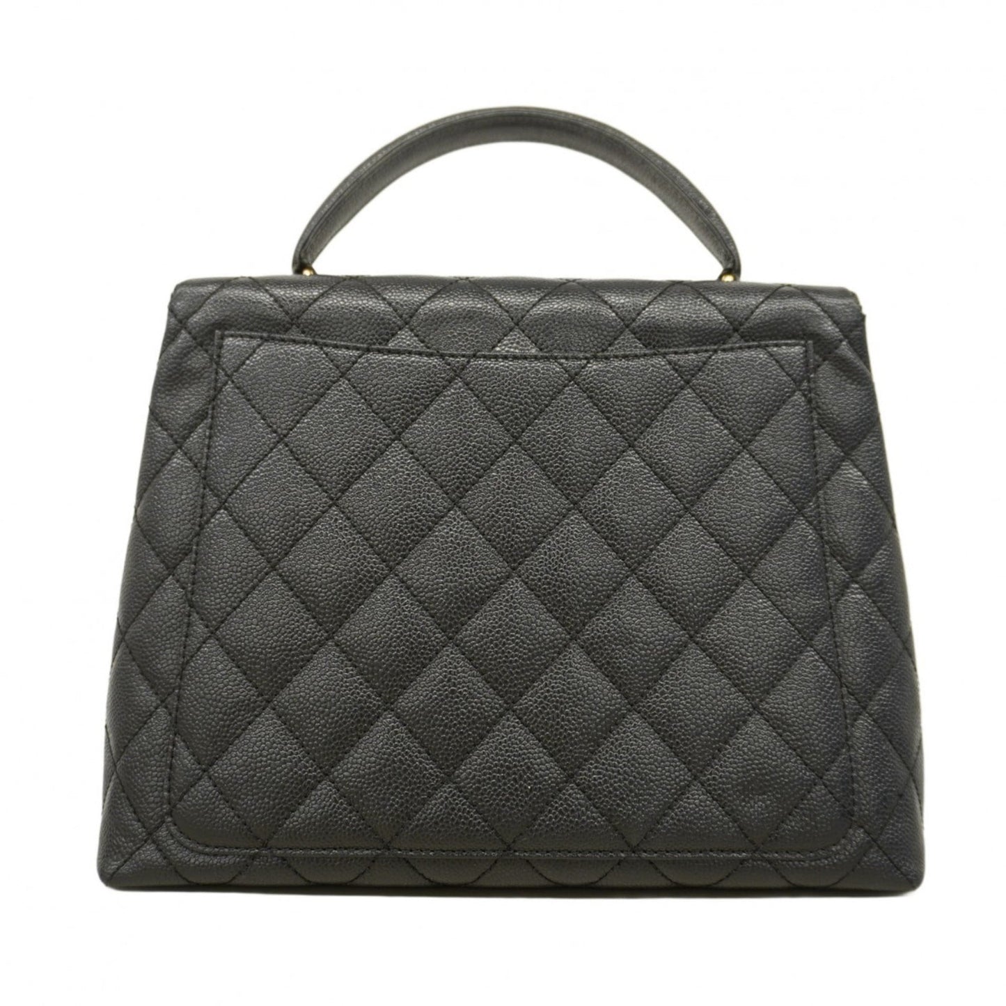 Chanel Black Grained Calfskin Handbag (Pre-Owned)
