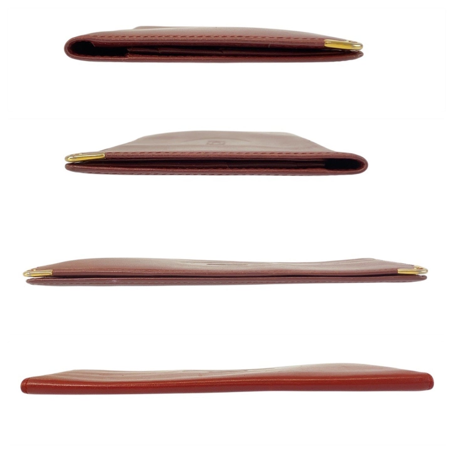 Cartier Wine Red Leather Long Wallet (Bi-Fold) (Pre-Owned)