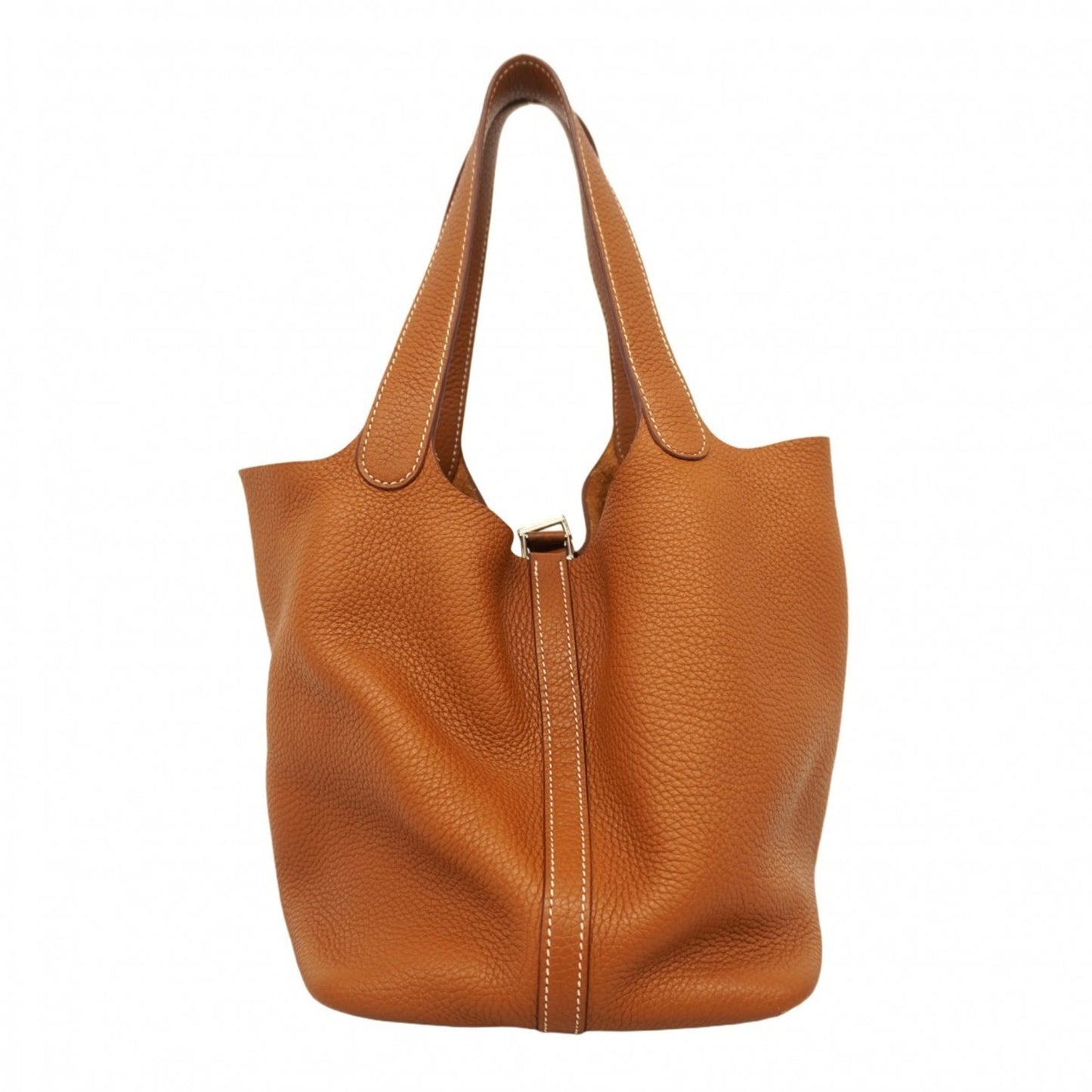 Hermes Gold Taurillon Clemence Leather Handbag (Pre-Owned)