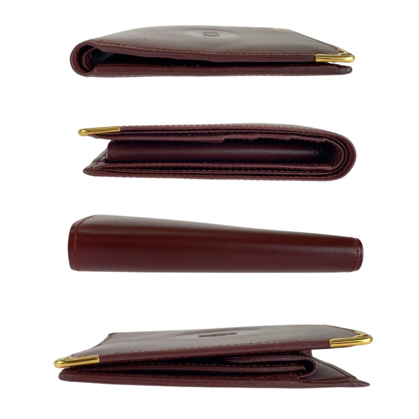 Cartier Wine Red Leather Wallet (Bi-Fold) (Pre-Owned)