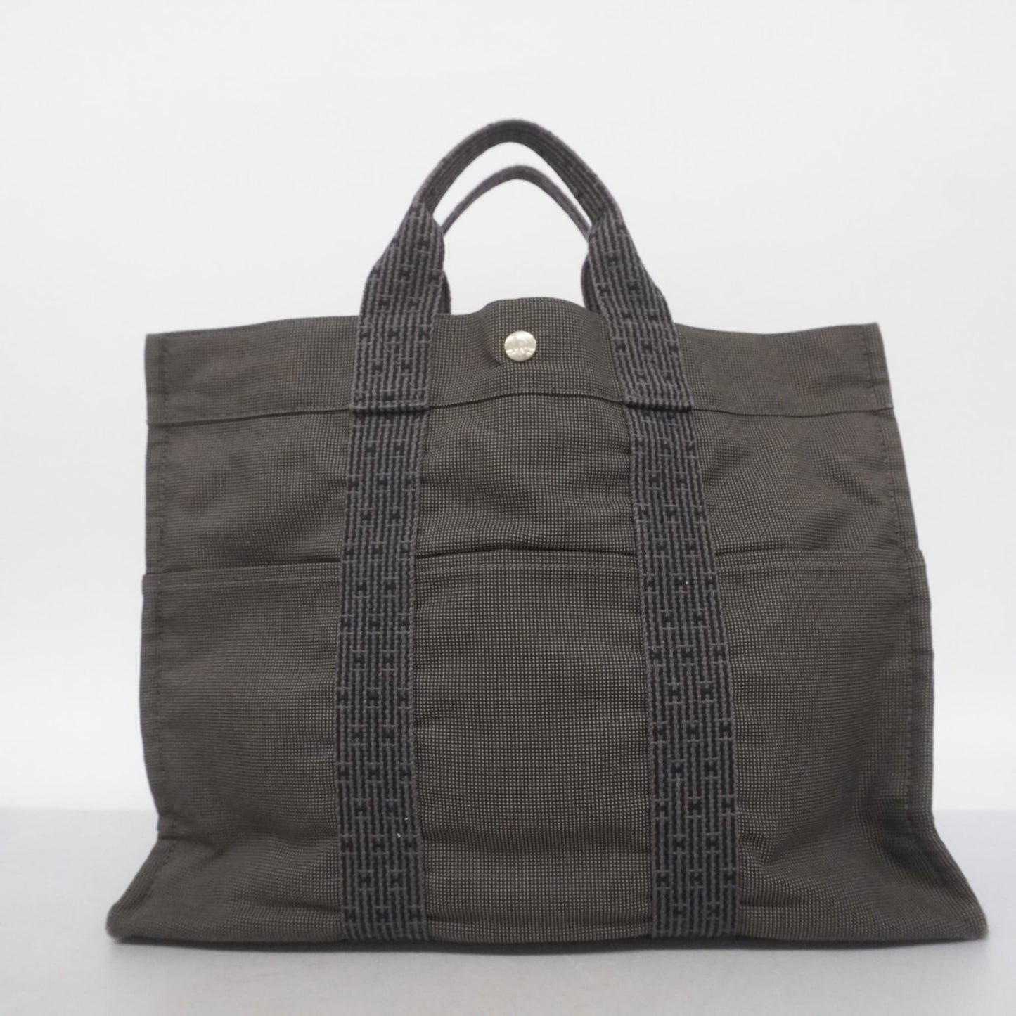 Hermes Gray Canvas Tote Bag (Pre-Owned)