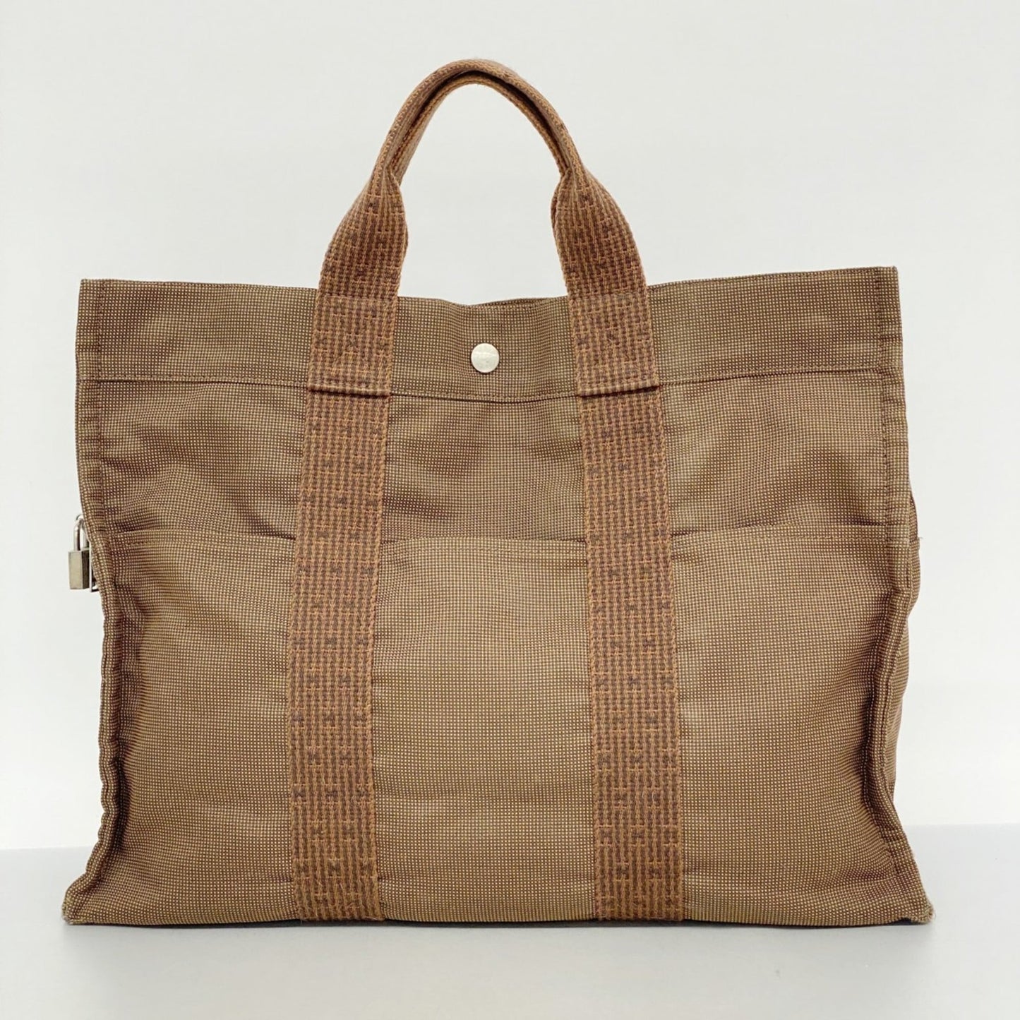 Hermes Brown Canvas Tote Bag (Pre-Owned)