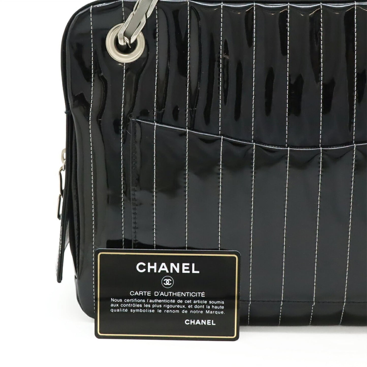 Chanel Black Leather Shoulder Bag Tote Bag (Pre-Owned)