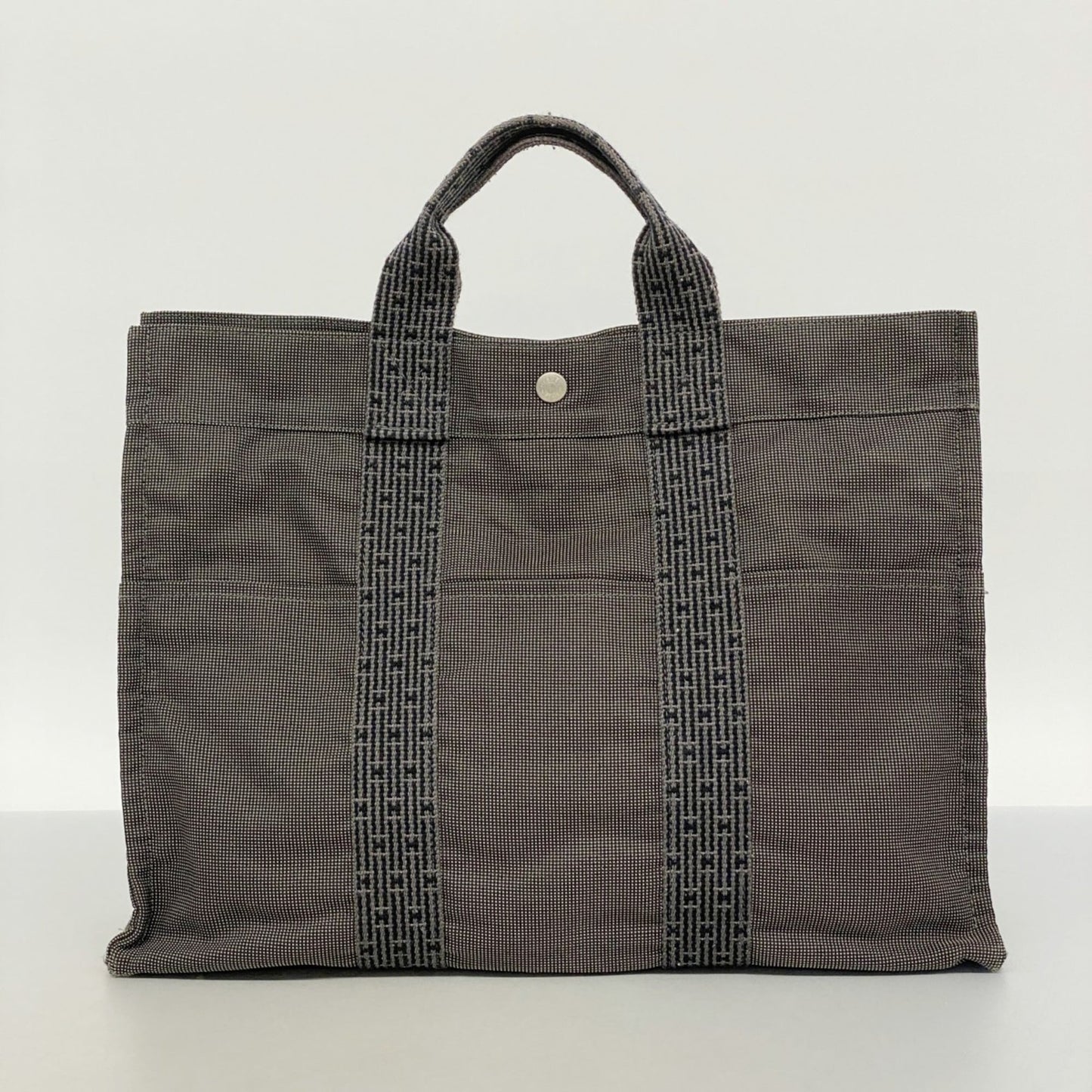 Hermes Gray Canvas Tote Bag (Pre-Owned)
