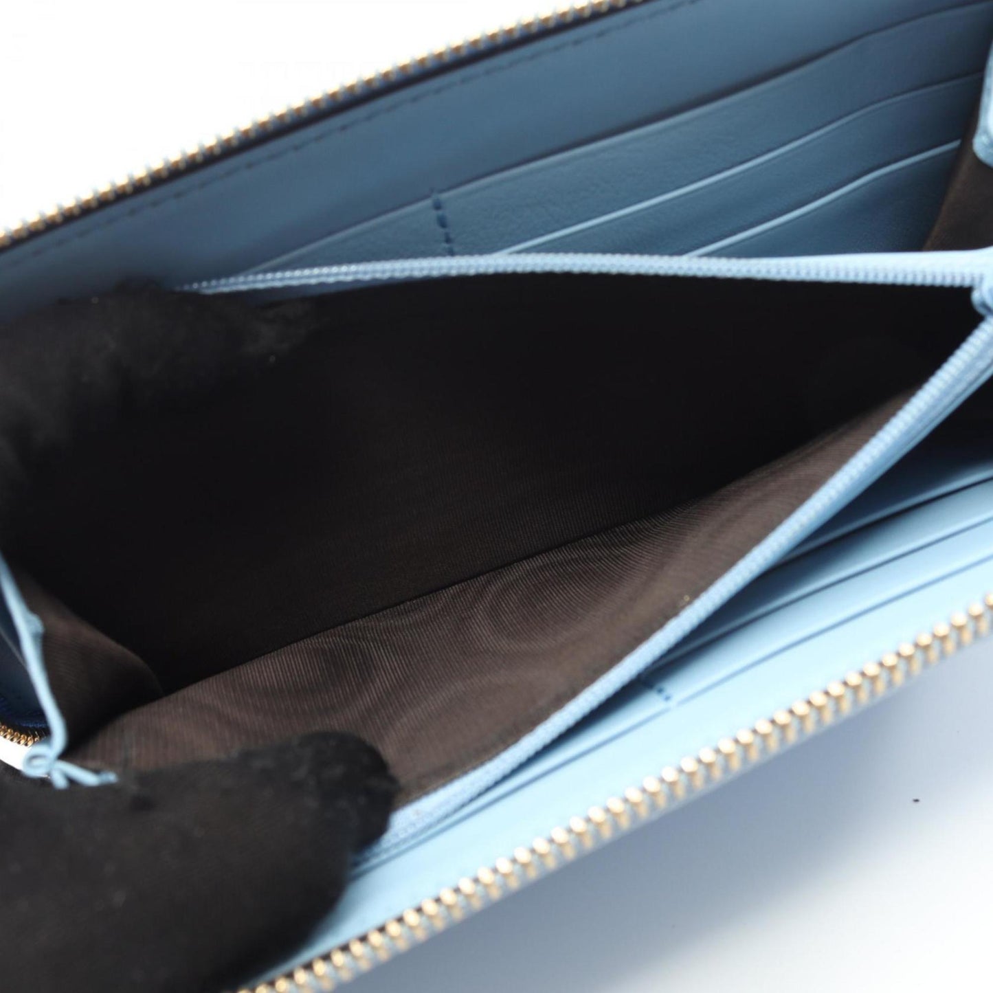 Gucci Blue Leather Long Wallet (Bi-Fold) (Pre-Owned)