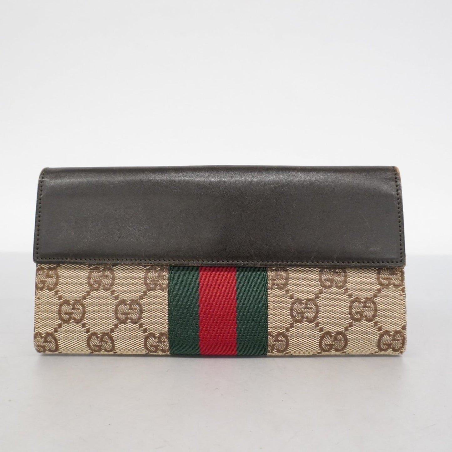 Gucci Brown Canvas Long Wallet (Bi-Fold) (Pre-Owned)