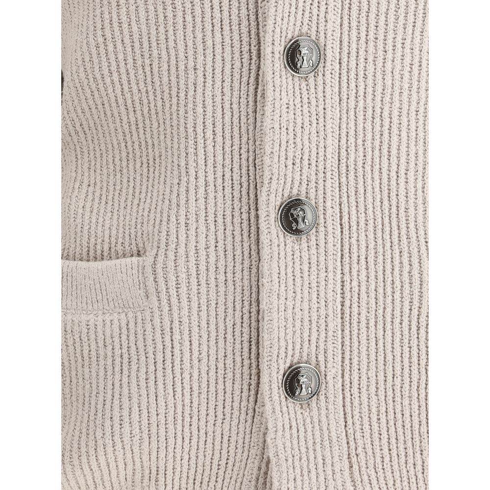 Brunello Cucinelli Beige Cotton Men's Cardigan
