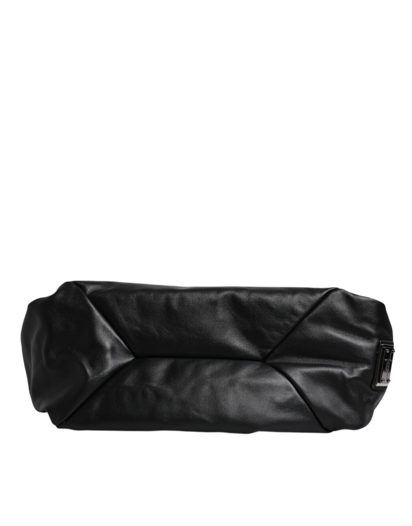 Dolce & Gabbana Black Leather Logo Plaque Shoulder Women's Bag (Pre-Owned)