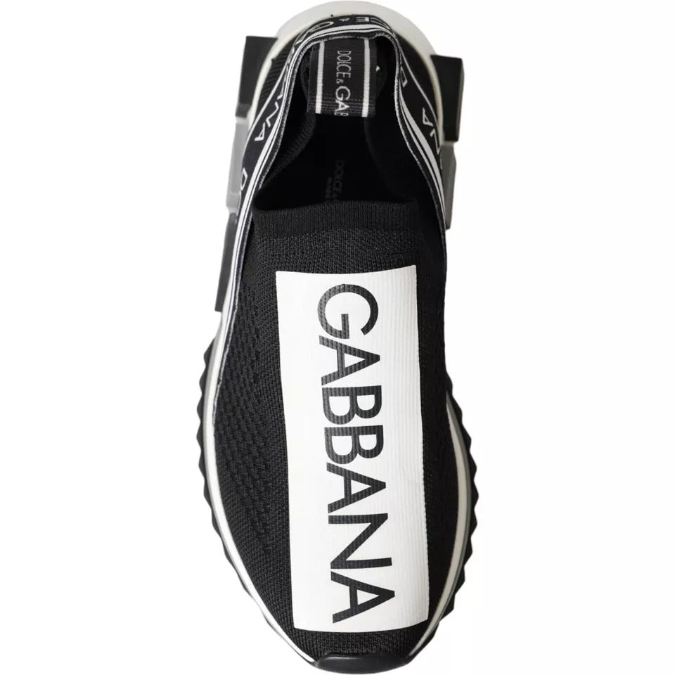 Dolce & Gabbana Black White Slip On Sorrento Sneakers Women's Shoes (Pre-Owned)