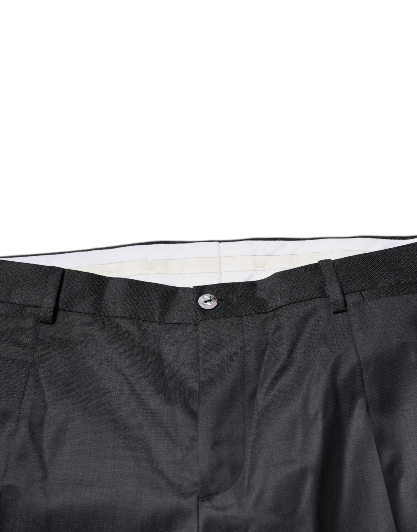 Dolce & Gabbana Black Wool Tapered Formal Dress Men's Pants (Pre-Owned)