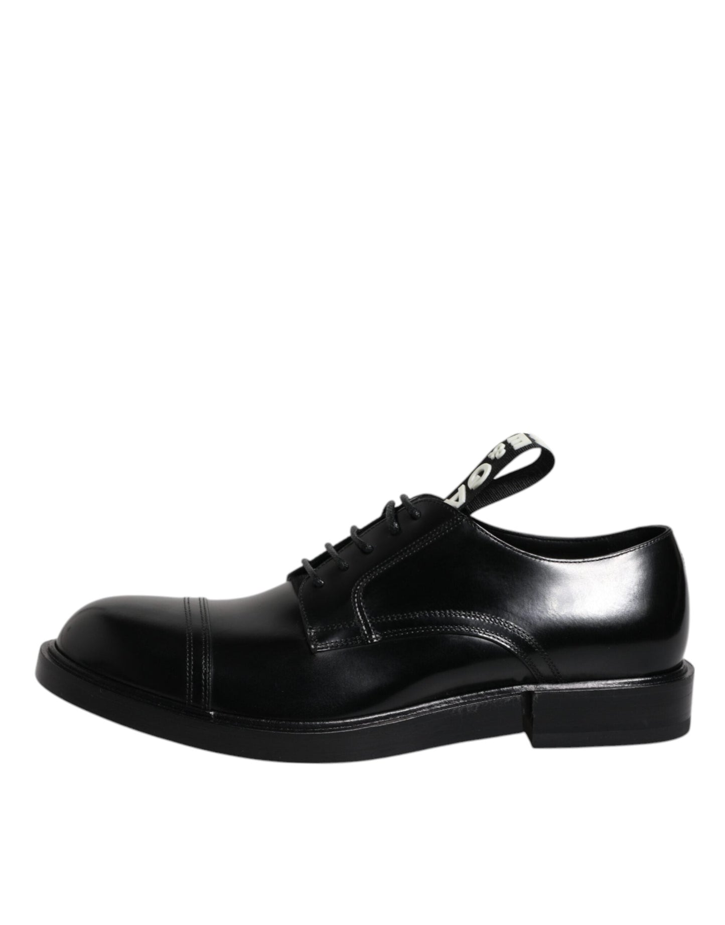 Dolce & Gabbana Black Patent Leather Derby Lace Up Formal Dress Men's Shoes