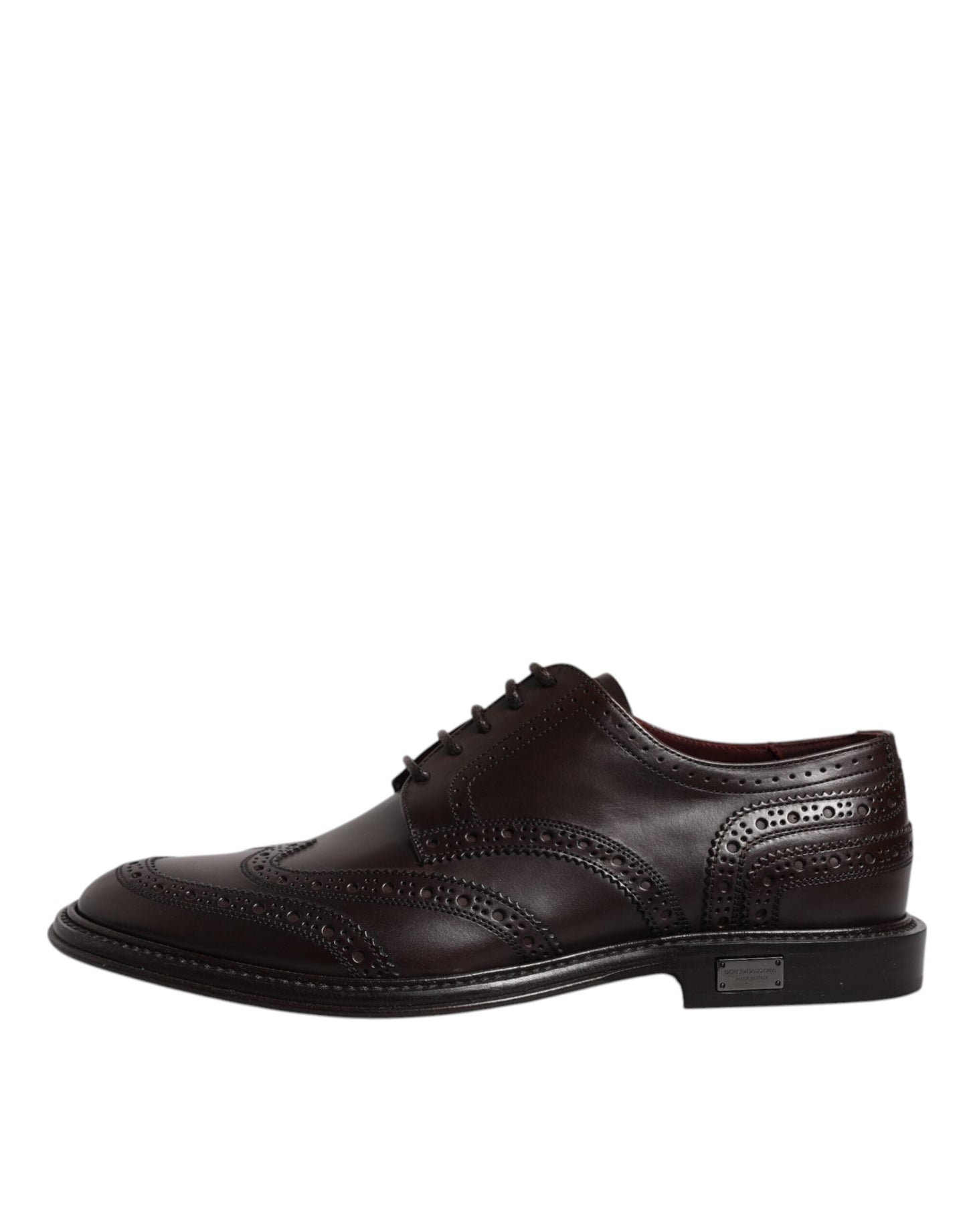 Dolce & Gabbana Brown Leather Derby Wingtip Lace Up Formal Dress Men's Shoes
