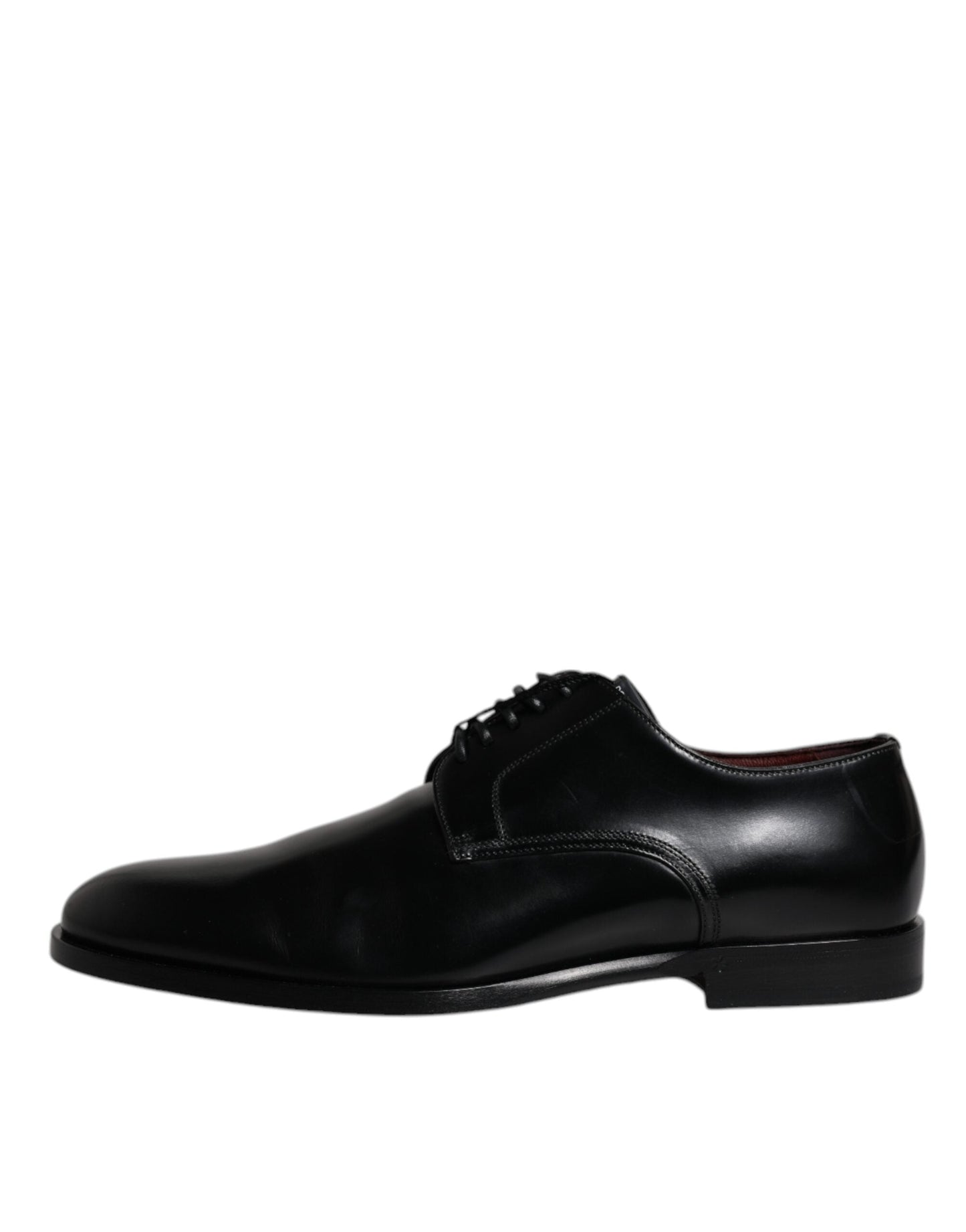 Dolce & Gabbana Black Calfskin Leather Derby Lace Up Formal Dress Men's Shoes
