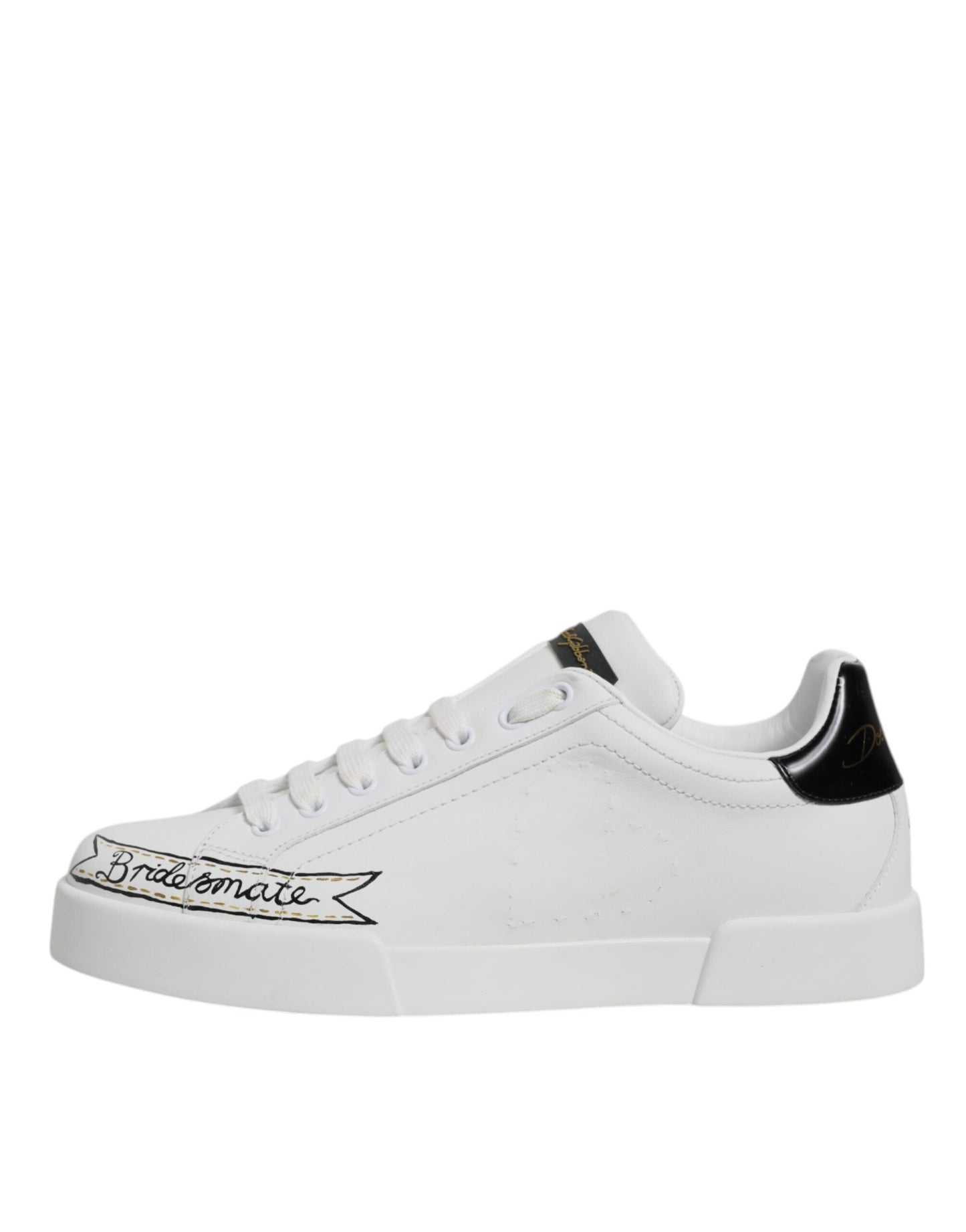Dolce & Gabbana White Leather Low Top Lace Up Sneakers Men's Shoes (Pre-Owned)