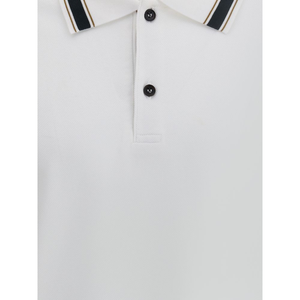 Ferragamo White Cotton Polo Men's Shirt