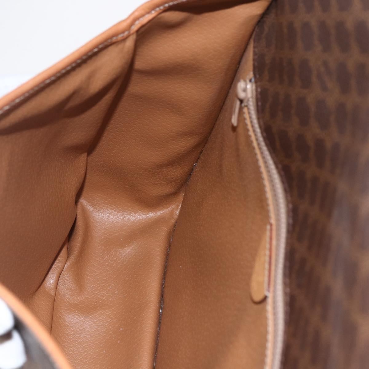 Celine Vintage Macadam Shoulder Bag Canvas And Leather Brown Canvas Shoulder Bag Bag (Pre-Owned)