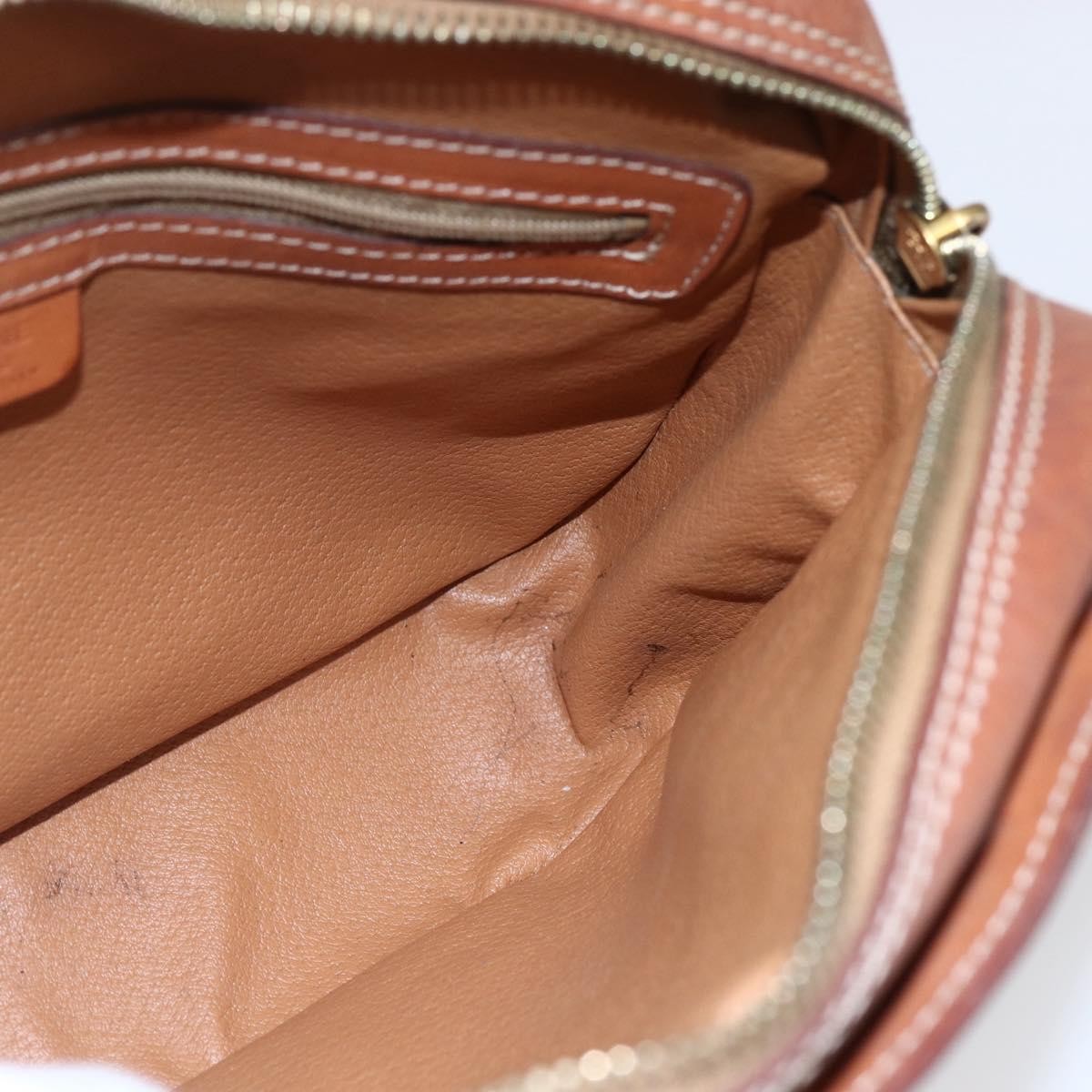 Celine Vintage Macadam Shoulder Bag Canvas And Leather Brown Canvas Shoulder Bag Bag (Pre-Owned)