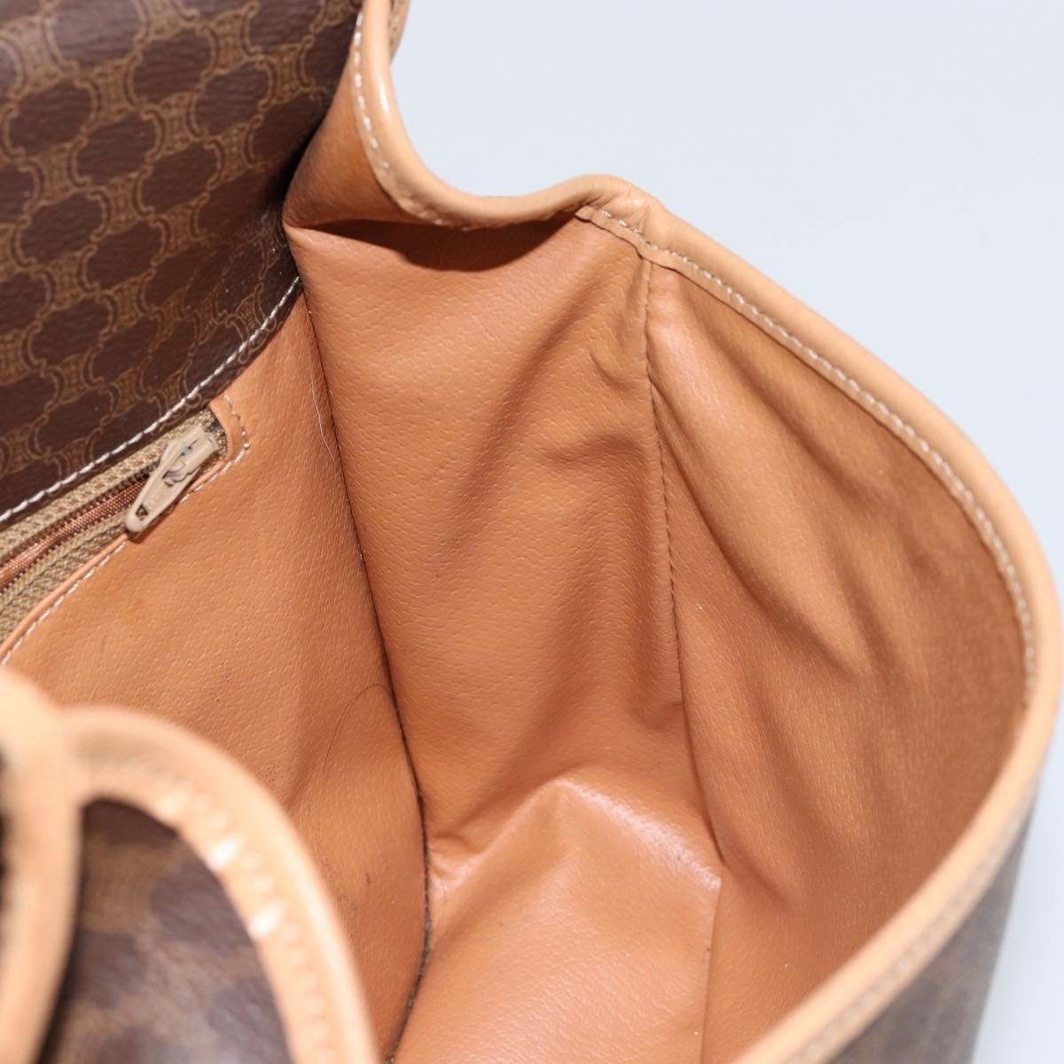 Celine Vintage Macadam Shoulder Bag Canvas And Leather Brown Canvas Shoulder Bag Bag (Pre-Owned)