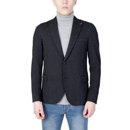 Mulish Black Polyester Men's Blazer