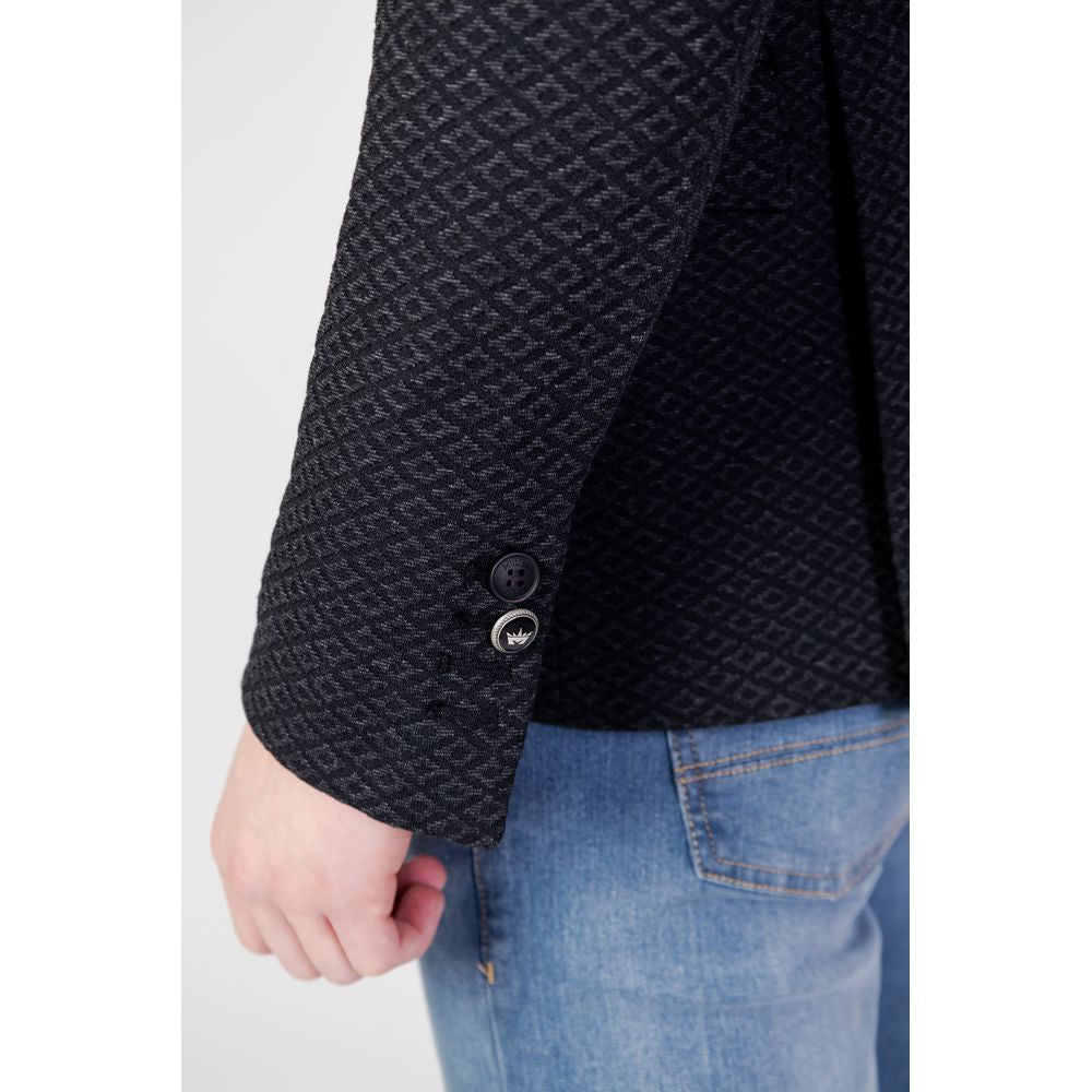 Mulish Black Polyester Men's Blazer