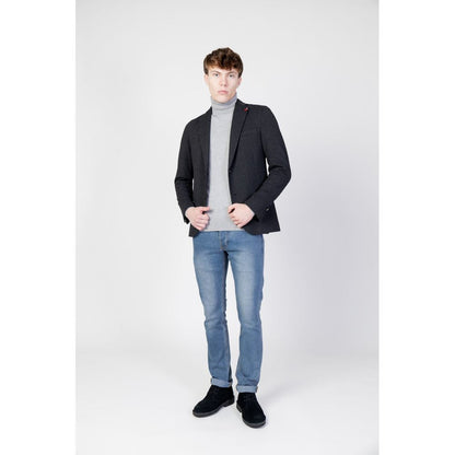 Mulish Black Polyester Men's Blazer