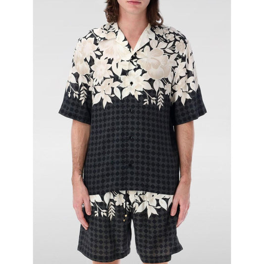 Amiri Black Silk Pattern Men's Shirt