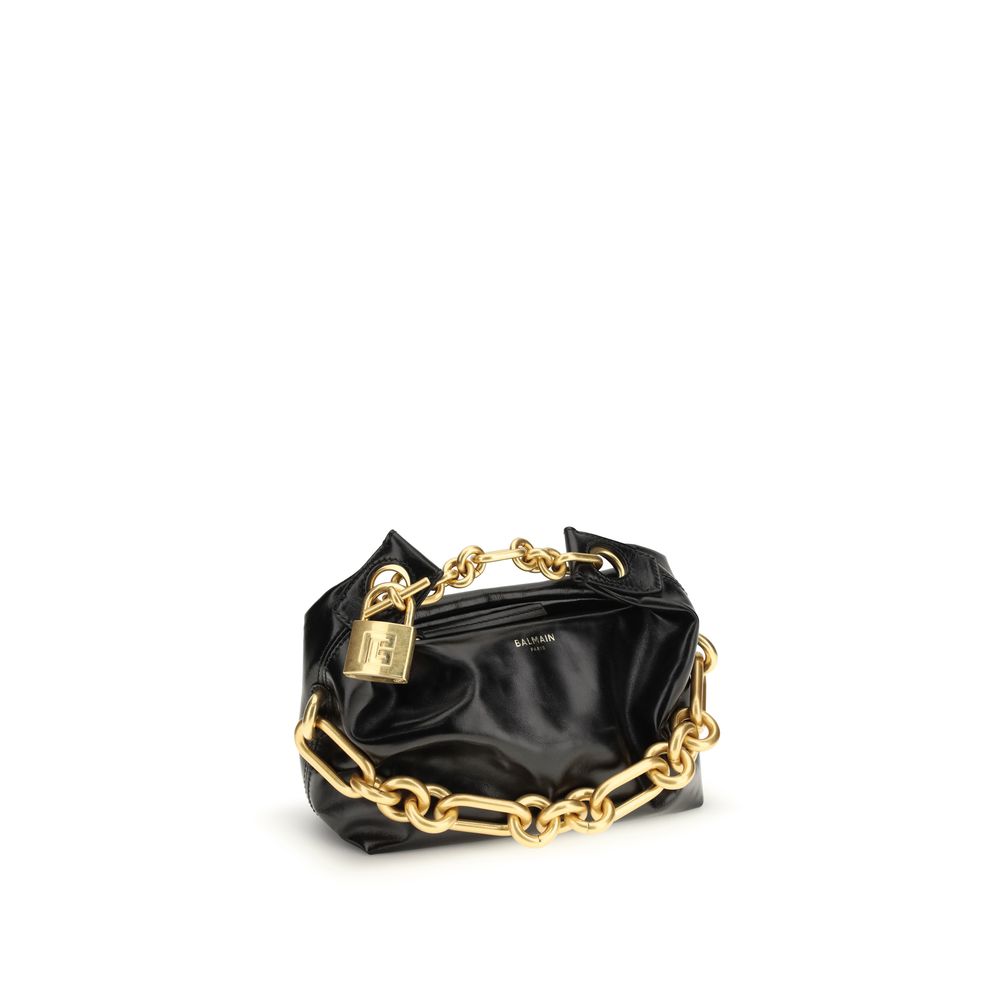 Balmain Black Calf Leather Bos Taurus Shoulder Women's Bag