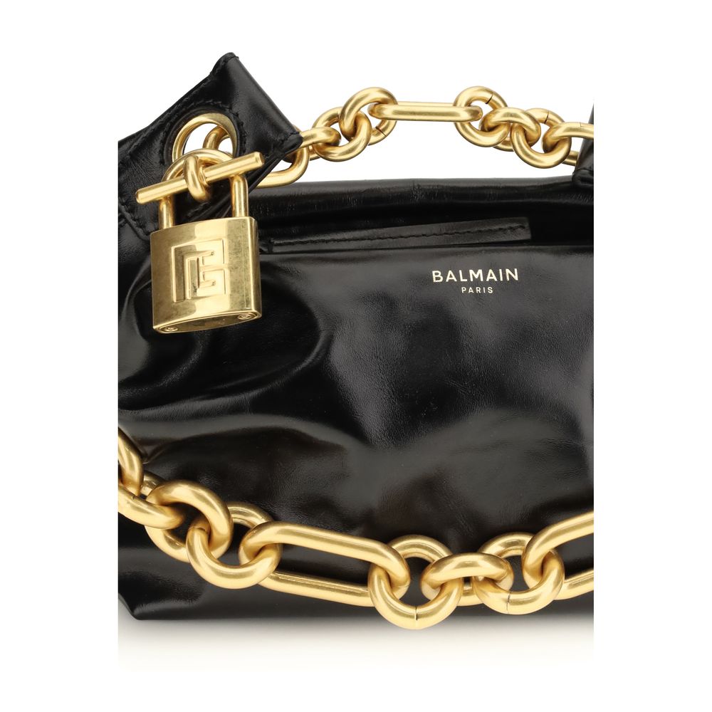 Balmain Black Calf Leather Bos Taurus Shoulder Women's Bag