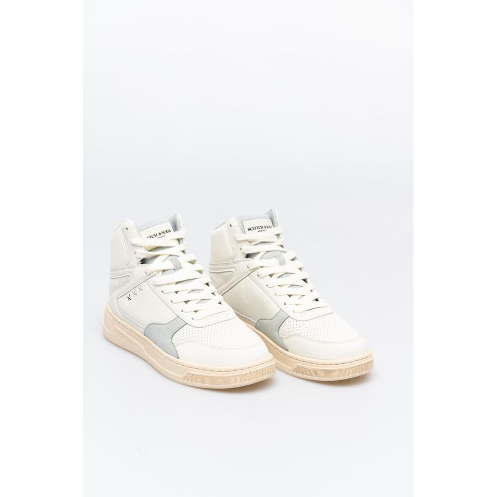 Scotch & Soda White And High Top Men's Sneakers