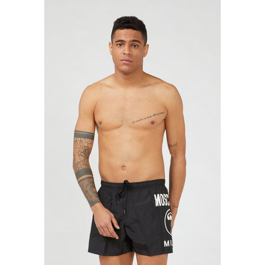 Moschino Black Polyester Swim Men's Shorts
