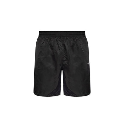 Off-White Black Polyester Swim Men's Shorts