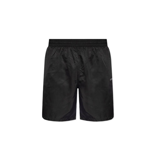 Off-White Black Polyester Swim Men's Shorts