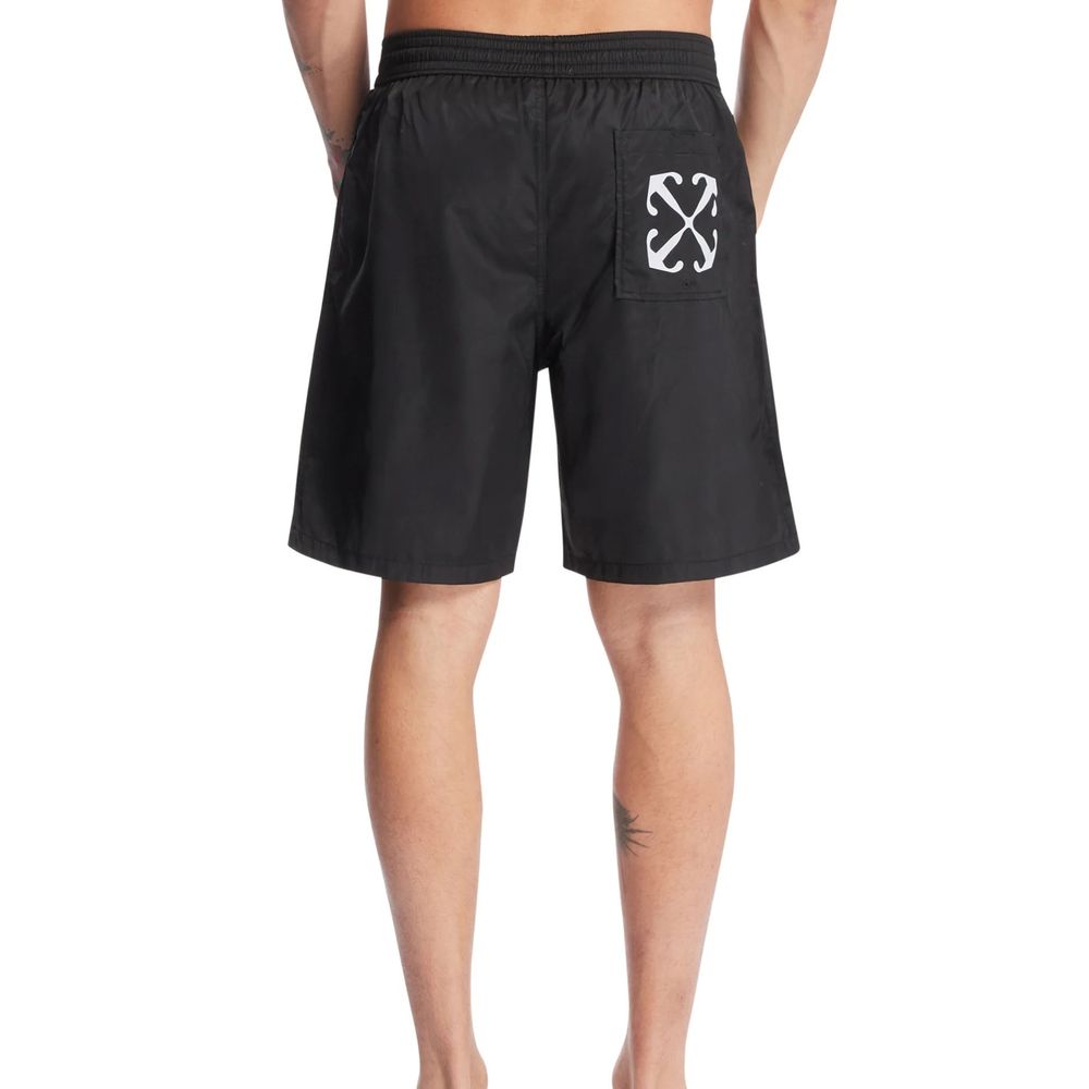 Off-White Black Polyester Swim Men's Shorts