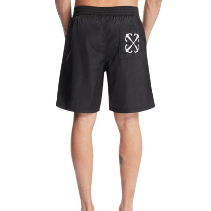 Off-White Black Polyester Swim Men's Shorts