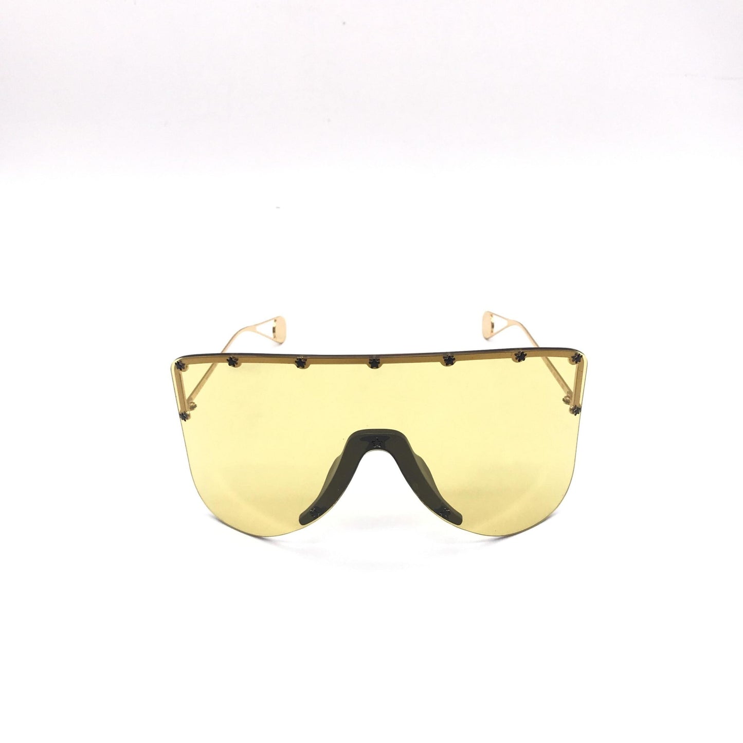 Gucci Gold Shield Sunglasses With Stud Women's Details (Pre-Owned)