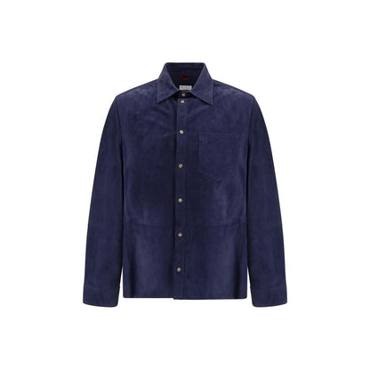 Brunello Cucinelli Blue Denim Men's Shirt