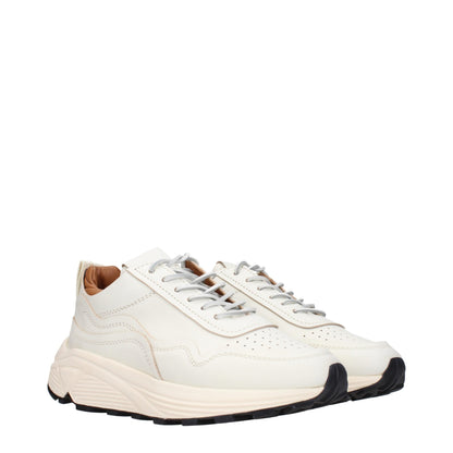 Buttero White Leather Low Top Men's Sneakers
