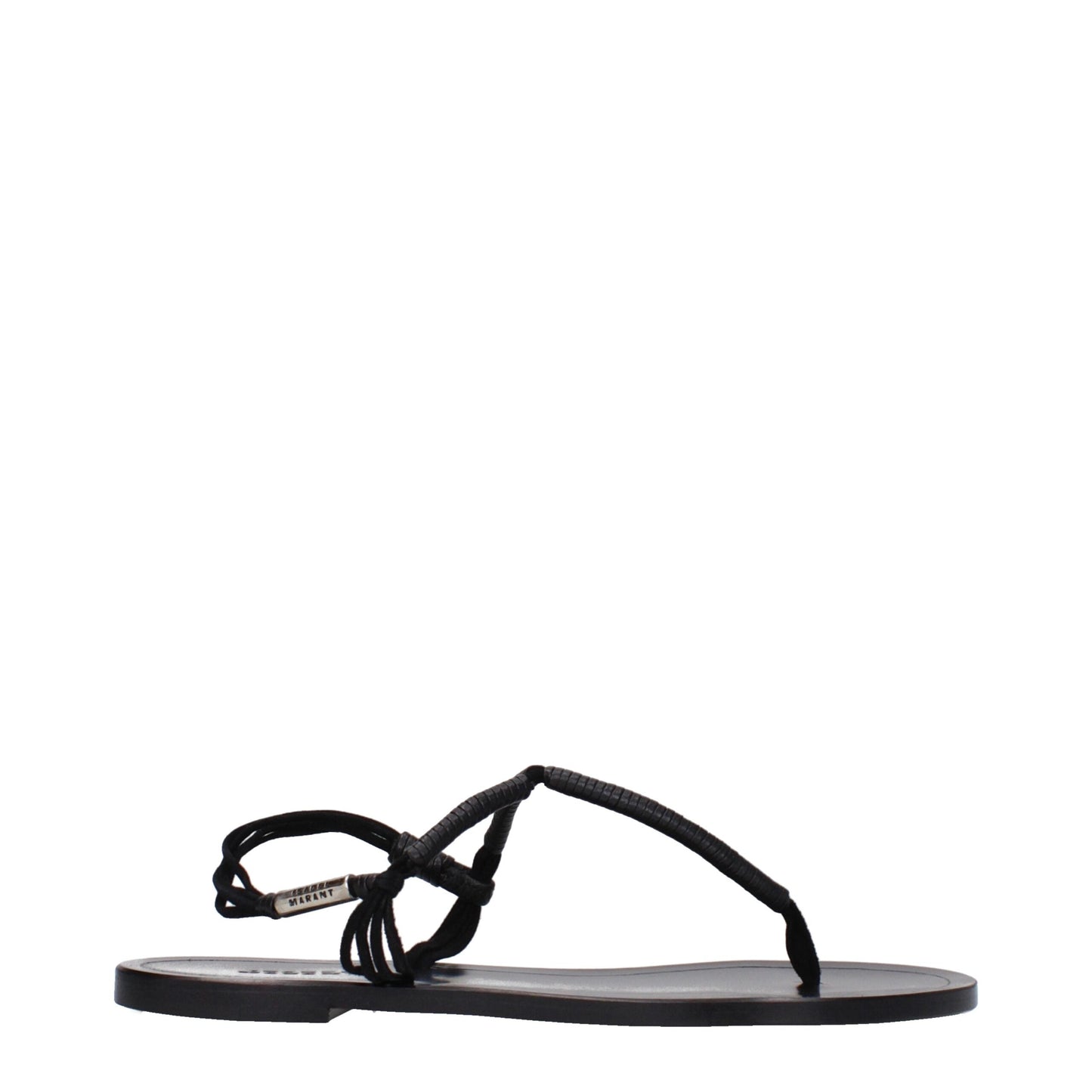 Isabel Marant Black Leather Flip-Flop Women's Sandals