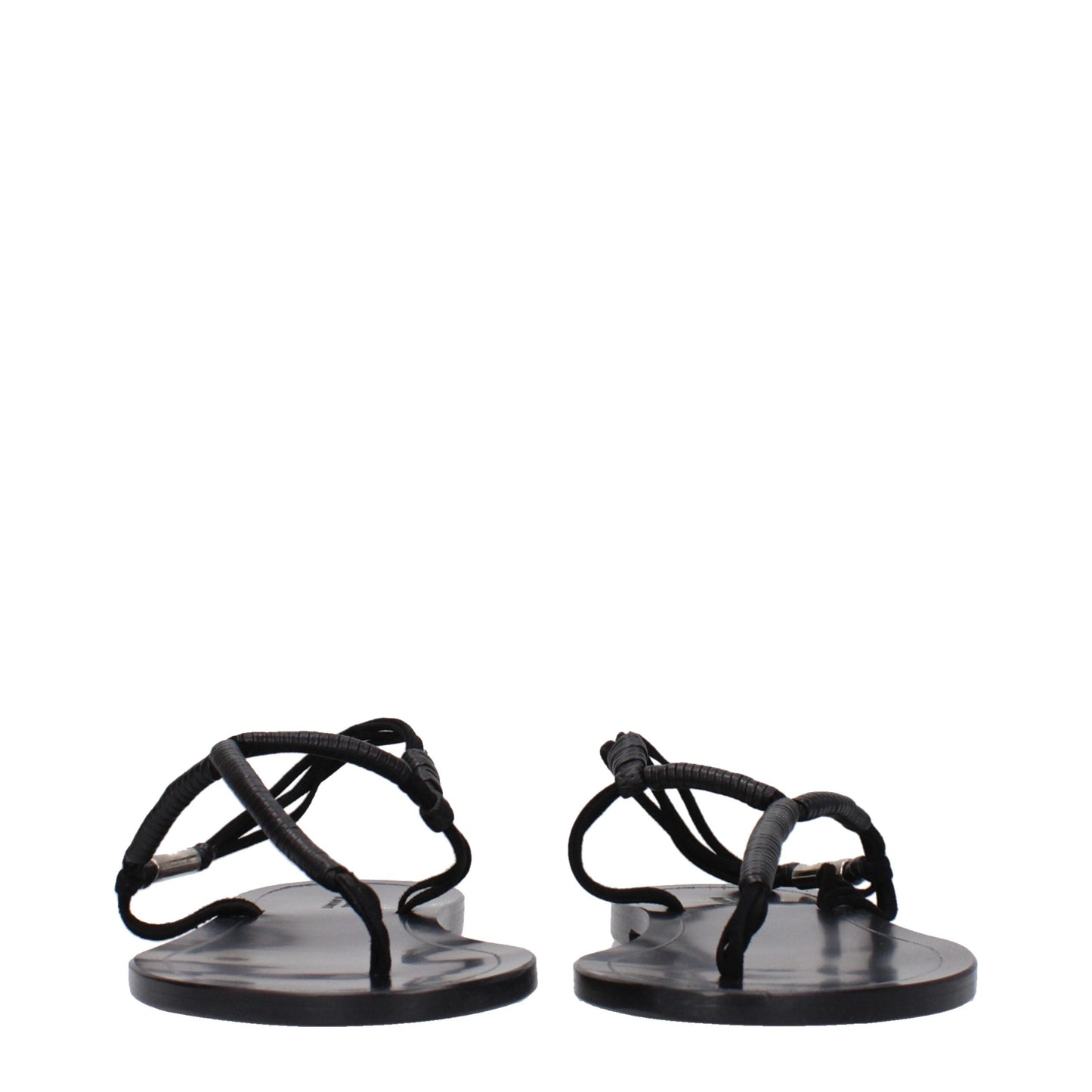 Isabel Marant Black Leather Flip-Flop Women's Sandals
