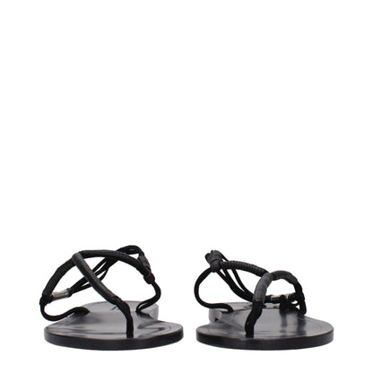 Isabel Marant Black Leather Flip-Flop Women's Sandals