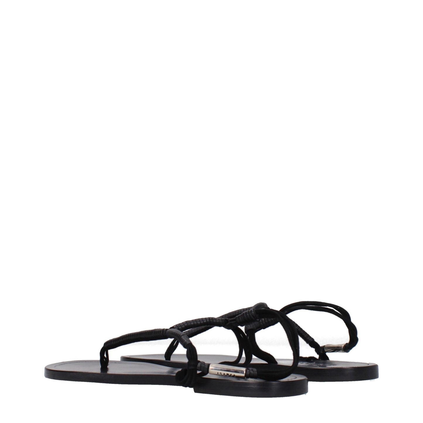 Isabel Marant Black Leather Flip-Flop Women's Sandals