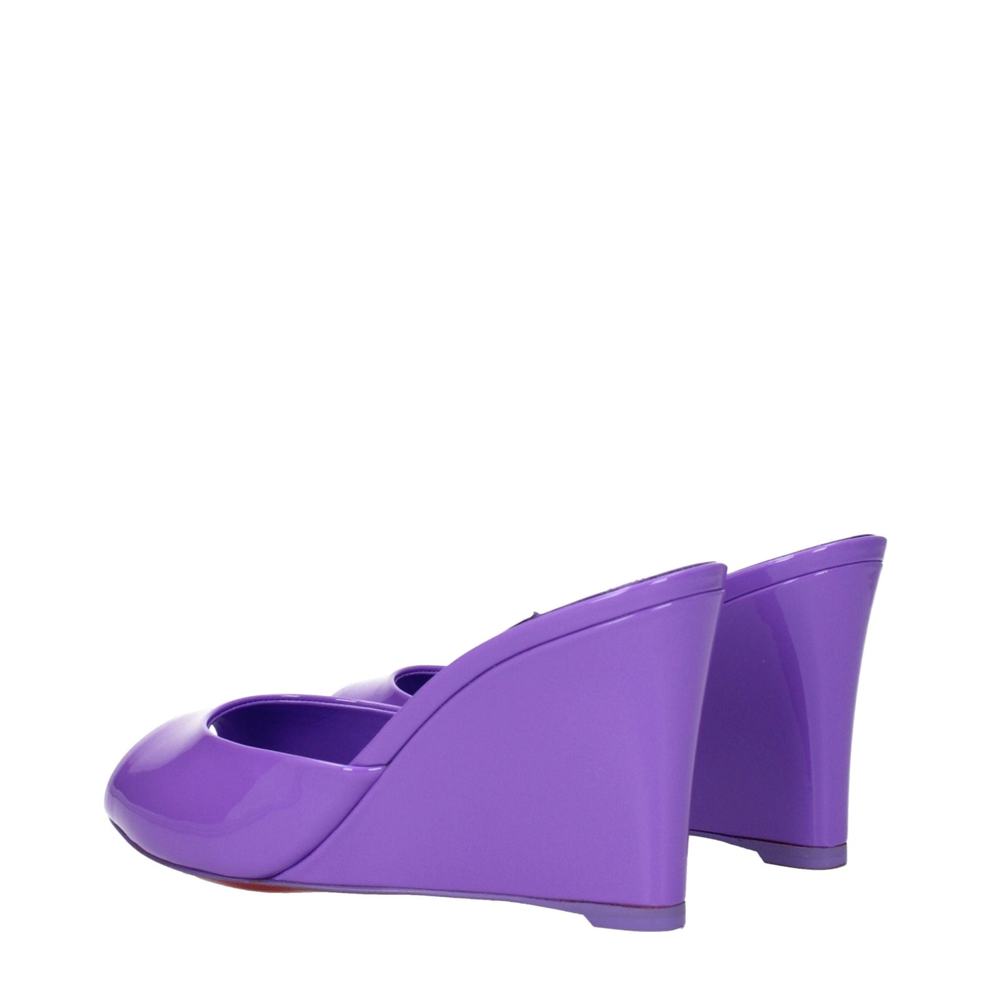 Christian Louboutin Purple Leather Wedge Women's Sandals