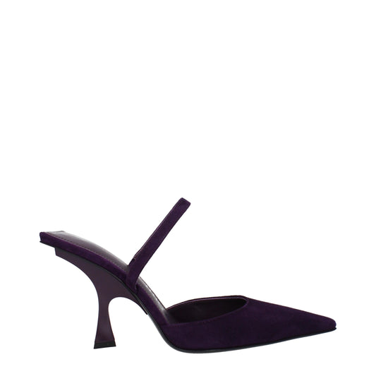 The Attico Purple Leather Stiletto Heel Women's Sandals